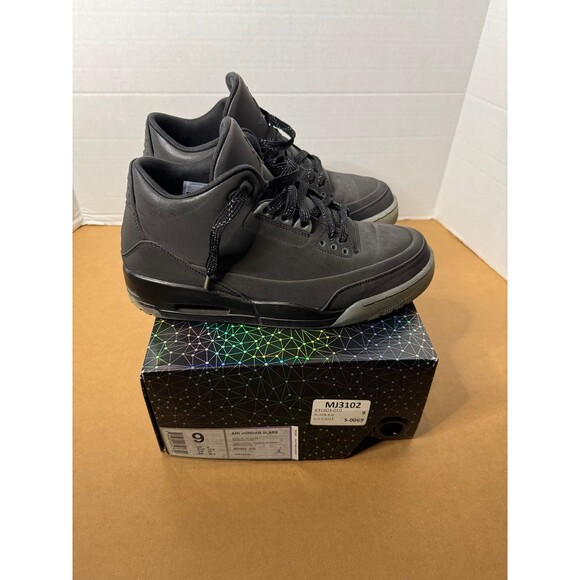 2014 AIR JORDAN 3 RETRO 5LAB3 'REFLECTIVE BLACK' size 9 - Picture 1 of 8